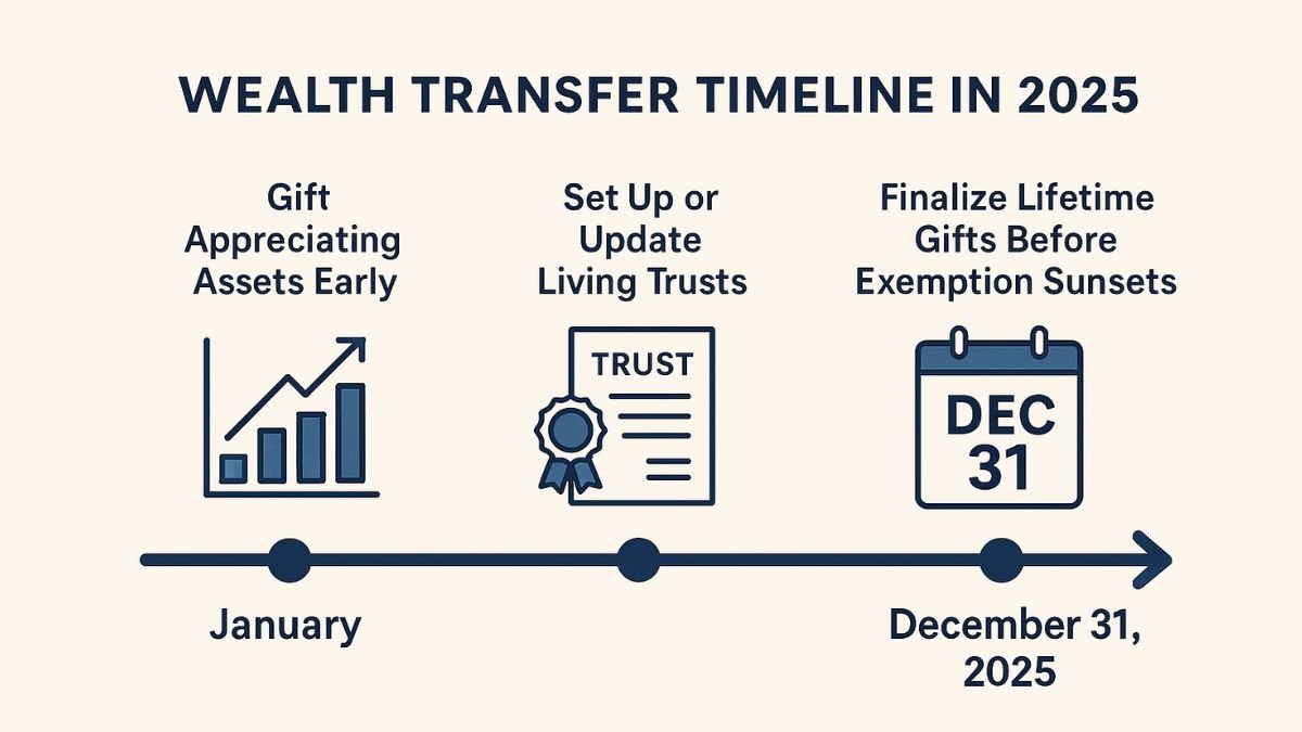 Timeline of estate planning and gifting actions in 2025 before exemption changes